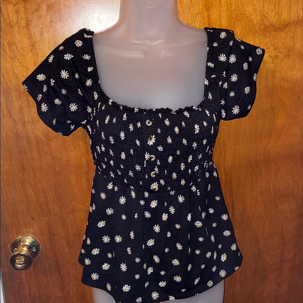 No Boundaries Black Floral Top